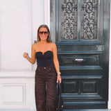 BROWN/BLACK TIGER BALLOON JEANS 9265