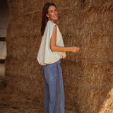 WILLOW BEIGE SLEEVELESS JACKET