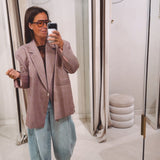 CHARLOTTE PINK CHECKERED  BLAZER