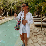 AMARANTA WHITE RHINESTONE BLOUSE