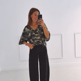 SOPHIA KHAKI ARMY T-SHIRT
