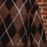 YELENA BLACK ARGYLE SWEATER