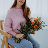 ISADORA SOFT PINK MOHAIR SWEATER