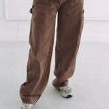 DARK BEIGE BALLOON PANTS A3925