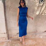 ERA COBALT BLUE RIBBED DRESS
