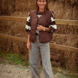 ELVINA BROWN SLEEVELESS JACKET