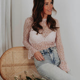 TIFFANY LIGHT PINK LACE LONGSLEEVE TOP