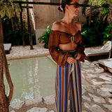GISELE BROWN CROPPED BLOUSE