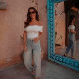 TAHANI WHITE OFF SHOULDER TOP