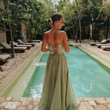 DULCE AURORA MINT GREEN BANDEAU DRESS