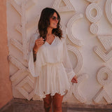 HARARA ECRU FLOWY DRESS