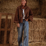 HELLO SEPTEMBER BROWN ZIP JACKET