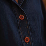 VIENNA BLUE DENIM BUTTON BLOUSE