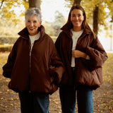 HELLO OCTOBER BROWN PUFFER JACKET