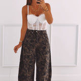 BROWN ARMY BALLOON PANTS A5245