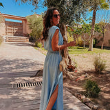 PRE-ORDER LAYALI LIGHT BLUE DENIM TWO-PIECE SET