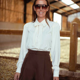 LYNELLE ECRU/BROWN PLAYSUIT