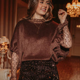 NIGHTWAVE BROWN LACE BLOUSE PRE-ORDER