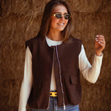 WESTIN BROWN SLEEVELESS JACKET