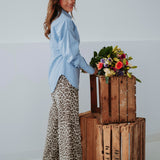 LEOPARD WIDE LEG JEANS 9152