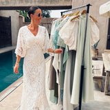 BABOUCHE ECRU LACE DRESS