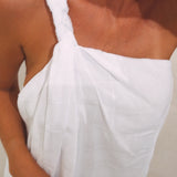 DELPHINE WHITE ONE SHOULDER DRESS