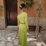 SUNSET LIME GREEN TWO-PIECE SET