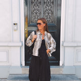 ELARA TAUPE SNAKE PRINT JACKET