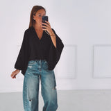 KAREN BLACK V-NECK SWEATER