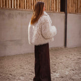 LENORA BEIGE FAUX FUR JACKET