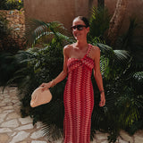 DORADO PINK CROCHET ONE SHOULDER DRESS