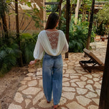 ZORAIDA ECRU LACE BLOUSE