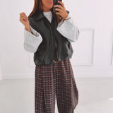 ODETTA KHAKI WOVEN LEATHER JACKET