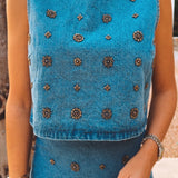 IBIZA DARK BLUE DENIM TOP