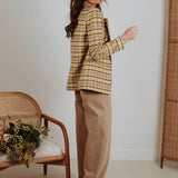 IMARA YELLOW/BEIGE CHECKERED BLAZER