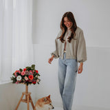 VERONIQUE GREY BOMBER JACKET