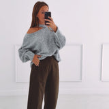 FALL IS COMING DARK GREY CUT-OUT SWEATER