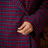 HELLO NOVEMBER DARK BLUE/RED CHECKERED BLAZER