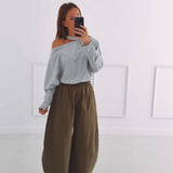 SAAR GREY CUT-OUT SWEATER
