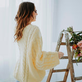 FLEUR YELLOW CABLE KNIT SWEATER