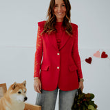 CUPID RED SLEEVELESS BLAZER