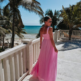 NABILA ALLURE PINK ONE SHOULDER DRESS