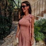 SUN LOVER PEACH ONE SHOULDER DRESS