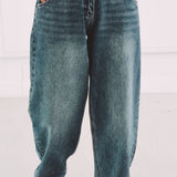 BLUE HEART BARREL JEANS A3574