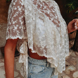 PRE-ORDER MAGDALENA ECRU FLOWER BLOUSE