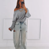 SAFIRA GREY LONGSLEEVE SHIRT