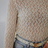 KYENNA ECRU LACE LONGSLEEVE TOP