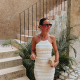 TOLUCA ECRU RUFFLE DRESS
