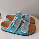 YULIANA LIGHT BLUE DENIM SLIPPERS