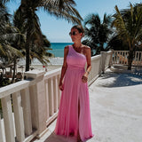 NABILA ALLURE PINK ONE SHOULDER DRESS